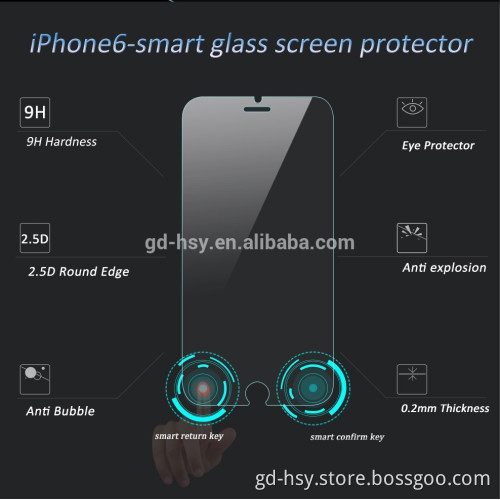 HUYSHE 2016 best selling for apple iphone 6 smart key tempered glass screen protector back touch and confirm touch